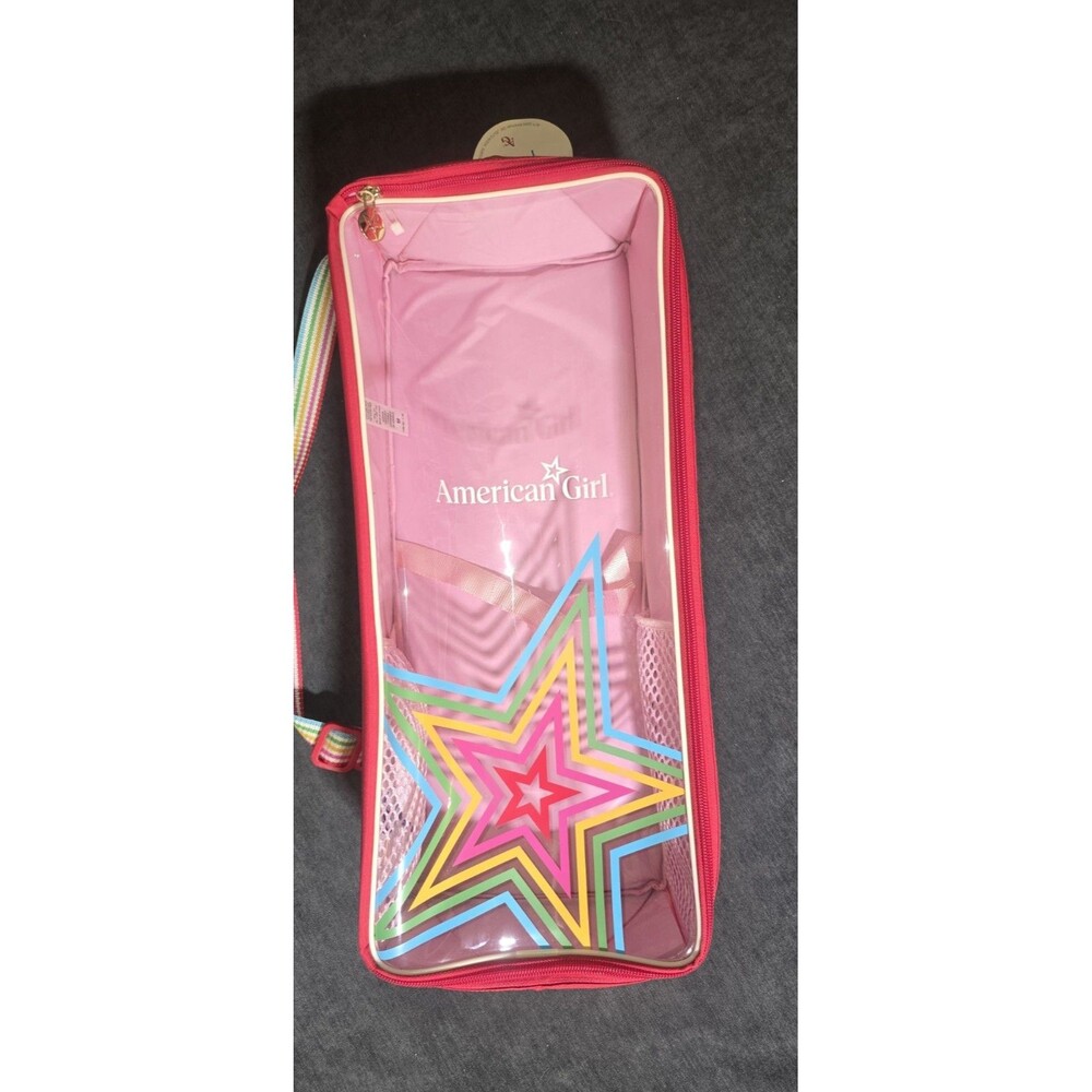 American Girl Truly Me Rainbow Star Clear Front Doll Carrier Backpack OS